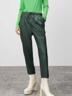 ZARA Faux Leather The Weekend Pleated Pants